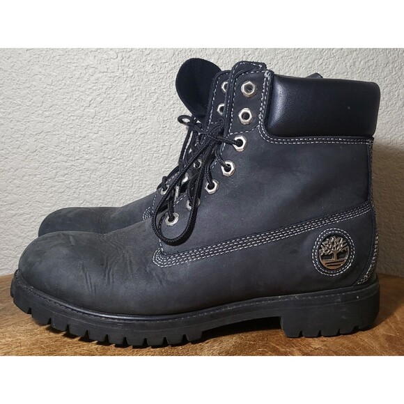 Timberland Unisex M 8.5/W 10.5  Premium Leather Boots \'Heritage\' Silver Trim EUC main image 8